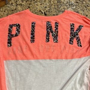 Victoria Secret Pink xsmall long sleeved jersey knit top sequins